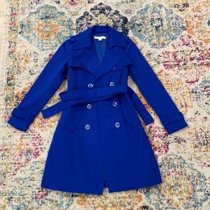 Cobalt Blue New York & Company Trench Coat